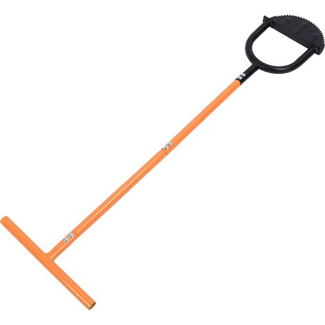 Taille-bordure pelouse à main demi-lune dentée acier carbone long manche bordeuse à pied (1/5)