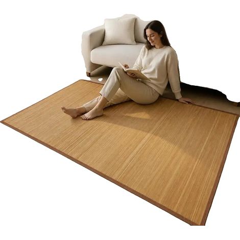 Bambusteppich, Moderner Stil, Vielseitige Verwendung, Braun (1/2)