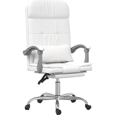 Maison Exclusive - Bürostuhl mit Massagefunktion Weiß Kunstleder (1/5)