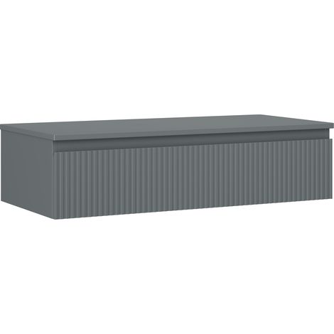 Mexen Rivel Badezimmerschrank unter Waschbecken 100 cm mit Arbeitsplatte, 1 Schublade, geriffelt, Graphit matt - 91A20-10023-1- (1/5)