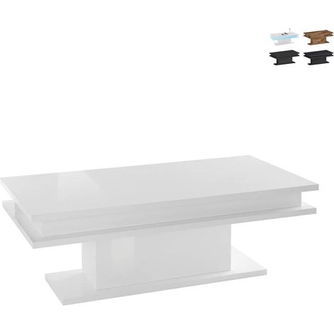 Mesa de centro salón 100 x 55 cm diseño blanco brillante Little Big - Blanco brillante (1/5)