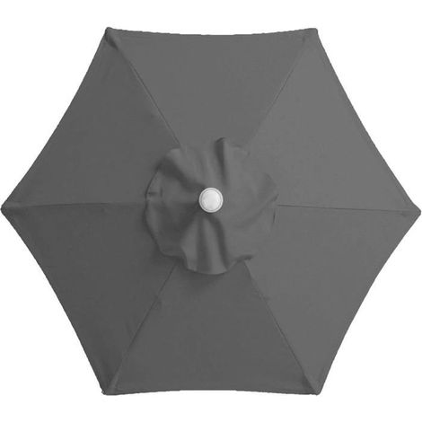 Parasol deplace JZSH hexagonal 2m exterieur 6 baleines acier toile UV 98 base pivotante resistance vent 60km h (1/4)