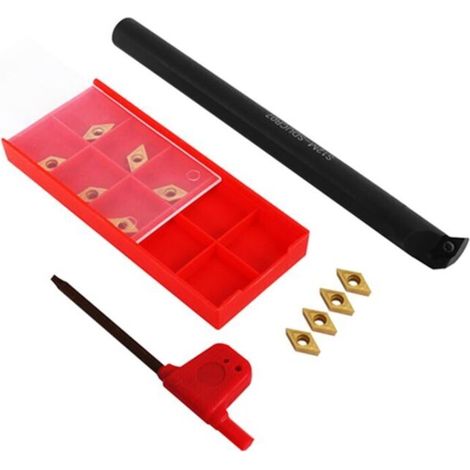 12Pcs Dcmt0702 Carbide Inserts+S12M-Sducr07 Boring Bar With Wrench (1/4)