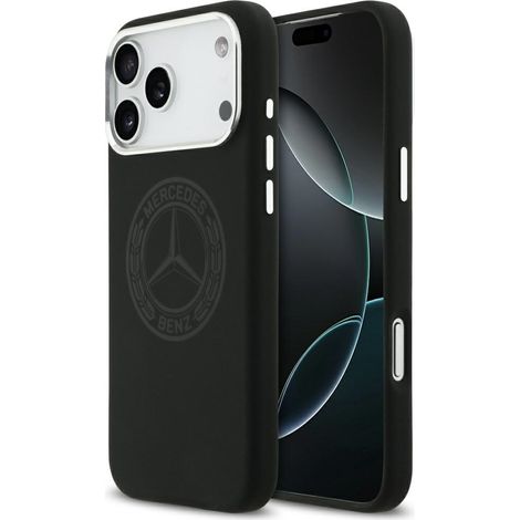 Étui MagSafe en silicone Mercedes avec logo vintage pour iPhone 17 Pro Max, noir (1/5)