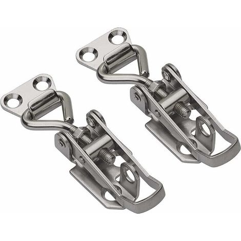 2PCS Hasp réglable pince à levier en acier Tension Lock Box, Avec Crochet Fermeture à Ressort en Acier pour Coffret, Boîte, Tiroir, Armoire, Trousse médical, Coffre à Outils (1/5)