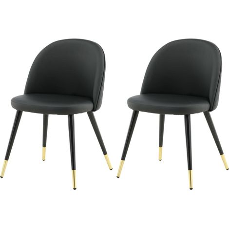 Velvet Esszimmerstuhl PU Kunstleder schwarz. (1/5)
