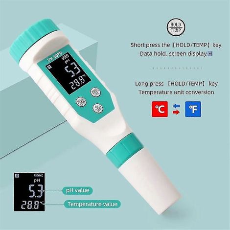 7-in-1-Pool-Salzgehaltsmesser (pH-Wert/Freies Chlor/ORP/EC/TDS/Salzgehalt/Temperatur) – IP67 wasserdicht – A1 (1/5)