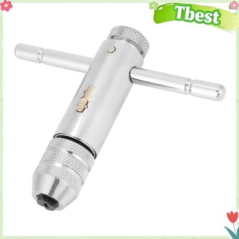 Tbest Clé à tarauder Clé à cliquet avec poignée en T réglable M3 M8/M5 M12 pour jeu de tarauds et filières (M3 M8) En profondeur (1/5)