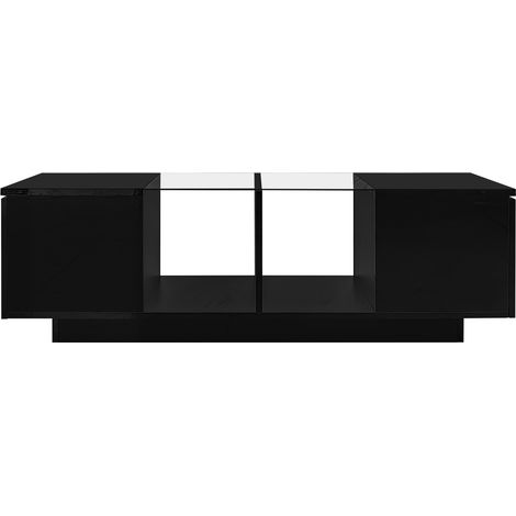 Multi-Farbe optional MDF + Glas runder Couchtisch: tiefe Walnussholz Korn Stützbeine, einfach und stilvoll.79cm Durchmesser, 0,8cm dicke gehärtete Glasoberfläche. (1/5)