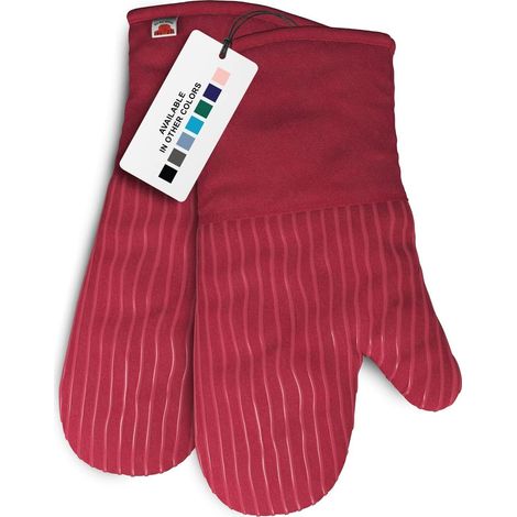 Mini guantes de silicona para horno - Juego de 2 piezas rojos - Guantes de cocina resistentes al calor, almohadillas aislantes del calor de calidad profesional, adecuadas para cocinar y hornear.