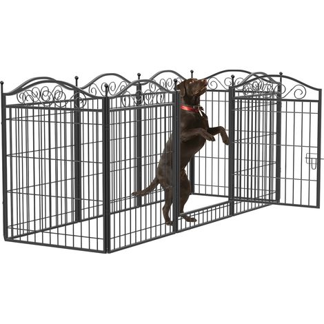 Parc pour Chien, Design Pliable, Panneaux Sécurisés, noir