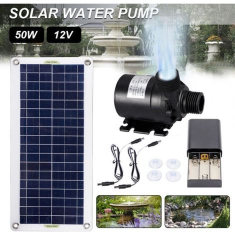 – Pompe solaire 50W sans balais – Débit 800L/H – Hauteur de refoulement 5m – Panneau solaire 43x20cm – Moteur silencieux (1/4)