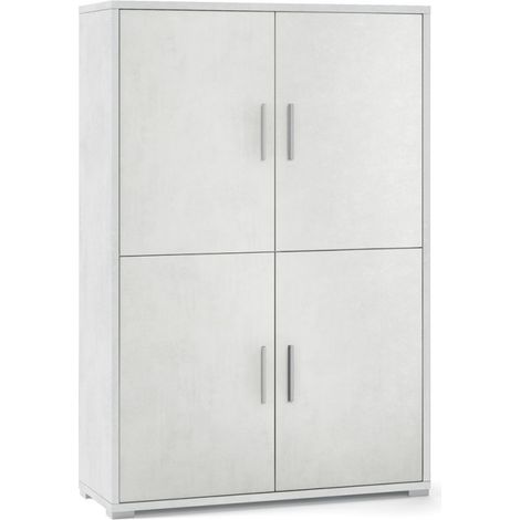 Moderner 4-türiger Sideboard-Schrank für Wohnzimmer Aimée - Weiß