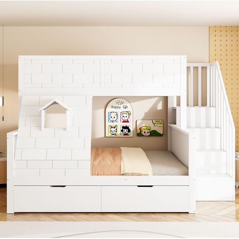letto contenitore 90x200 con cassetti bianco OKMYHOME (1/5)