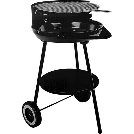Barbecue a carbone con griglia regolabile 4 livelli braciere griglia 42 cm e ruote barbecue in metallo grigliata di carne pesce verdura in giardino terrazzo pic nic (1/4)