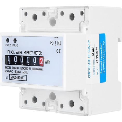 Compteur monophasé DDS1891 haute précision 4P LCD pour réseaux électriques, 50 Hz, 230 V (1/5)