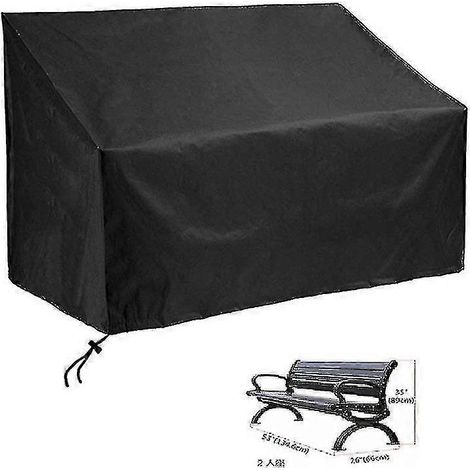 Housse de protection imperméable pour deux places de banc de jardin, parc ou terrasse, canapé, chaise ou table. (1/5)