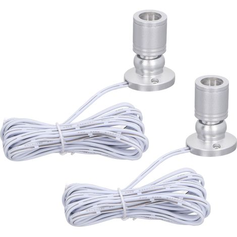 Mini spot LED USB 5V à intensité réglable, 1 à 2 luminaires avec variateur pour vitrine à bijoux et entrée, lumière blanc argenté (1/5)