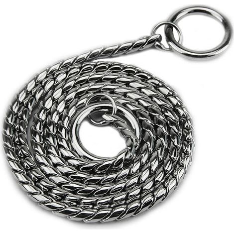 Collier étrangleur à chaîne pour chien, collier serpent en métal pour chiot, idéal pour les expositions canines et le dressage en promenade. (1/5)
