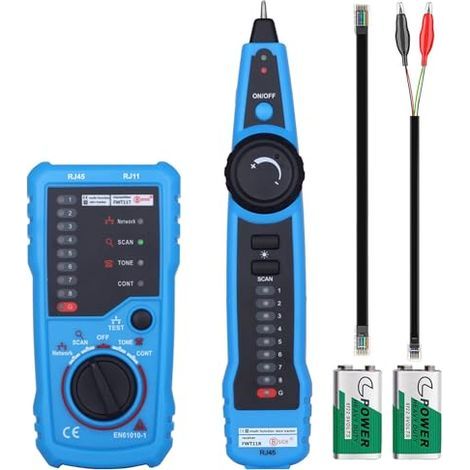 Testeur de câbles réseau, testeur de câbles numériques multifonctions, détecteur de câbles Ethernet Cat5/Cat6 avec signal sonore, testeur de lignes téléphoniques RJ11/RJ45 pour la continuité des ligne (1/5)