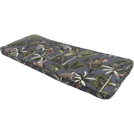 Tropical 2 Seater Bench Cushion - L116 x W48 x D6 cm - Grey