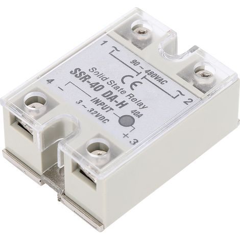 Module de Relais Statique SSR-40DA-H, 40A, Interrupteur sans Contact, Entrée 3-32V DC, Sortie 90-480V AC, pour Automatisation (1/5)