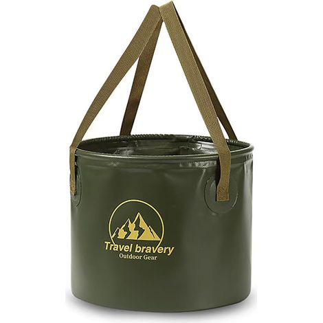 Tragbarer, faltbarer Outdoor-Eimer, Picknickeimer, Angeleimer, Wassereimer, handlicher Eimer mit großem Fassungsvermögen, geeignet für Camping, Wandern, zum Transport von Wasser, Gemüse und Obst (Wald