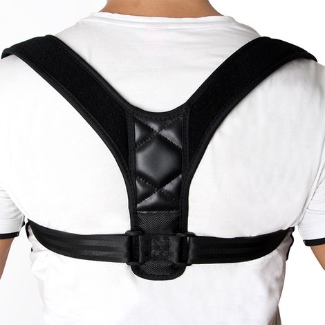 Correcteur De Posture - Sangle Élastique Réglable Pour Redressement Du Dos Et Des Épaules - Usage Quotidien Bureau Maison Activités - Taille Unique (1/5)