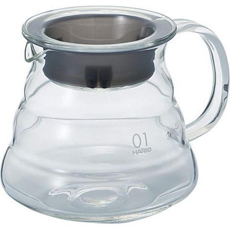1 Verseuse en verre, compatible V60, couvercle silicone, micro-ondes, 360 ml, pour café filtre (1/5)