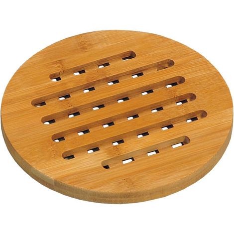 Dessous de plat rond en bambou - Marron - D 19 cm - Livraison gratuite