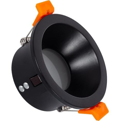 Aro Downlight Circular IP65 para Bombilla LED GU10 Corte Ø75 mm Negro