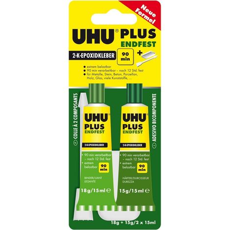 UHU Endfest adhésif époxy transparent 15 ml durable