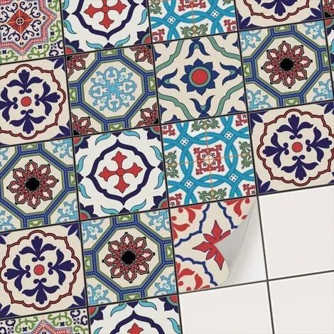 Autocollant Carrelage - Non spécifié - 18pcs - Noir - Adhésif - Décoration du sol (1/4)