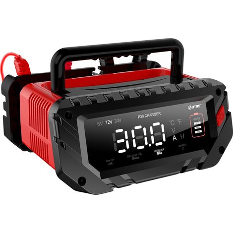 Chargeur de batterie de voiture, charge intelligente, prend en charge les batteries lithium et plomb-acide, Chargeur 30A, PRISE UE (1/2)