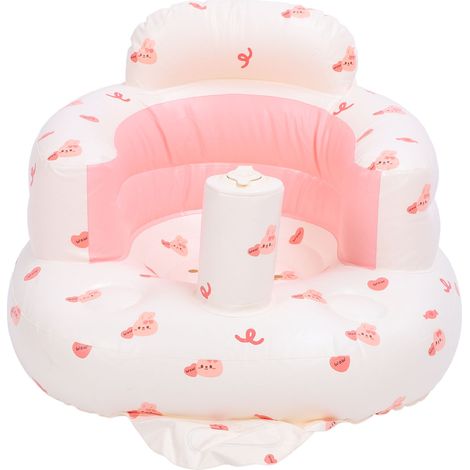 Coussin gonflable bébé avec pompe à air, siège à support lombaire pour nourrisson, motif lapin, chaise gonflable d'assise (1/5)