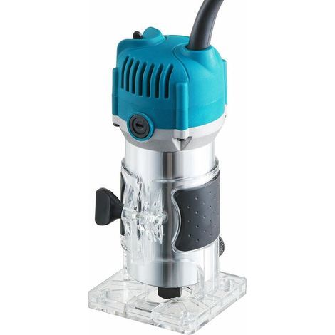 Affleureuse électrique filaire 1500W – Pour bois dur – Vitesse 40000 tr/min – Diamètre de pince 6,35 mm – Base transparente (1/2)