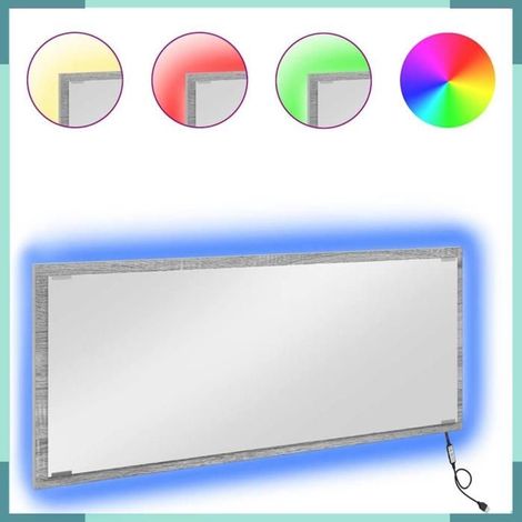 822818 Miroir Gris Sonoma 90 x 8,5 x 37 cm Bois d'ingénierie (1/5)