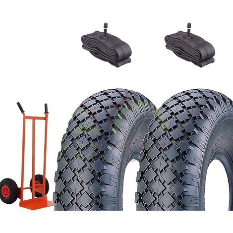 2 Pneumatici 3.00-4 + CAMERE COPERTONI RINFORZATI 2PR GOMME per CARRELLI CARRELLINI Portapacchi Ecovelo