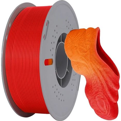 Filamento TPU, elevata flessibilità, alimentazione fluida, rosso arancio