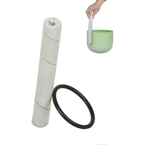 bâtonnet marteau pour bol chantant en cristal, bâtonnet en cuir recouvert de daim, bâtonnet à frapper, bol chantant bouddhique, manteau en peau de mouton (1/5)