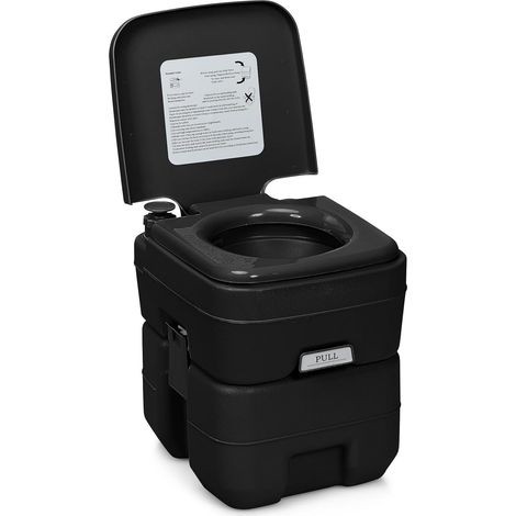 COSTWAY Toilette Portable WC Chimique Portable pour Camping Caravanes Hôpital, Toilette Chimique 20L HDPE (1/5)
