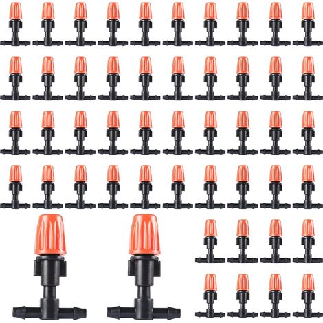 50pcs Goutteurs Arrosage Goutte à Goutte, Goutteur Irrigation Réglable, Micro Flow Drip Head Buses de Brouillard Dirrigation pour Jardins Potagers ou Massifs de Fleurs (1/5)