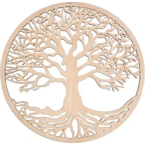 Arbre De Vie Riche Décoration Murale Décoration De La Maison en Bois Suspendue Décoration De La Maison Arbre De Vie Art Mural 1pcs (1/4)