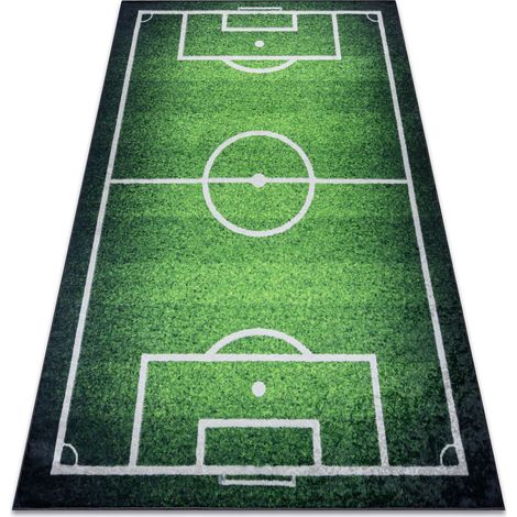 BAMBINO 58690 Waschteppich Spielfeld, Fußball für Kinder Anti-Rutsch - grün  green 80x150 cm