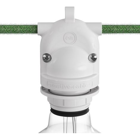 Eiva-2, douille pour extérieur avec double sortie IP65 culot E27 Blanc