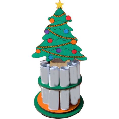 Porte-monnaie de Noël festif et original en bois, idéal pour décorer votre sapin de Noël. (1/4)