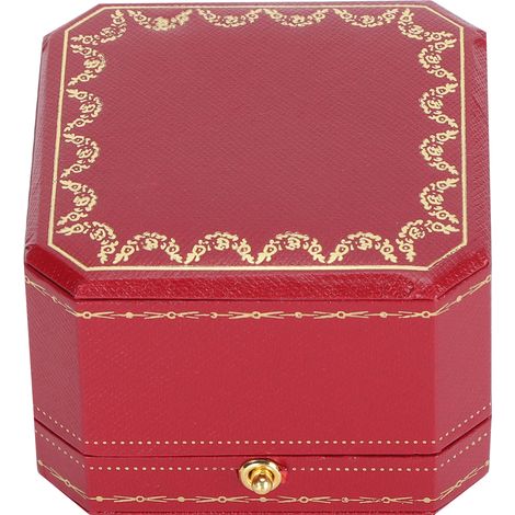 Boîte à bagues 2 pièces, présentoir de rangement de bijoux, coffret cadeau pour proposition de fiançailles, mariage, rouge (1/5)
