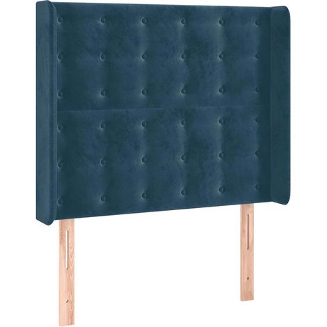 Testiera Testata del letto ad Orecchio Blu Scuro 93x16x118/128 cm in Velluto (1/4)