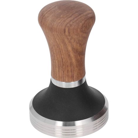 Ensemble presse-café, marteau et doseur en acier inoxydable avec manche en bois, 53 mm, pour café. (1/5)