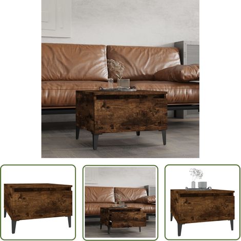 Table d'appoint et bout de canapé - Table Café Chêne fumé 50x46x35 cm Bois d'ingénierie BV428140 - BonneVie (1/5)